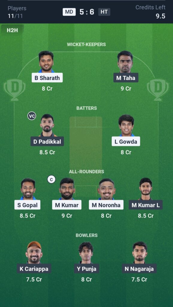 MD vs HT Dream11