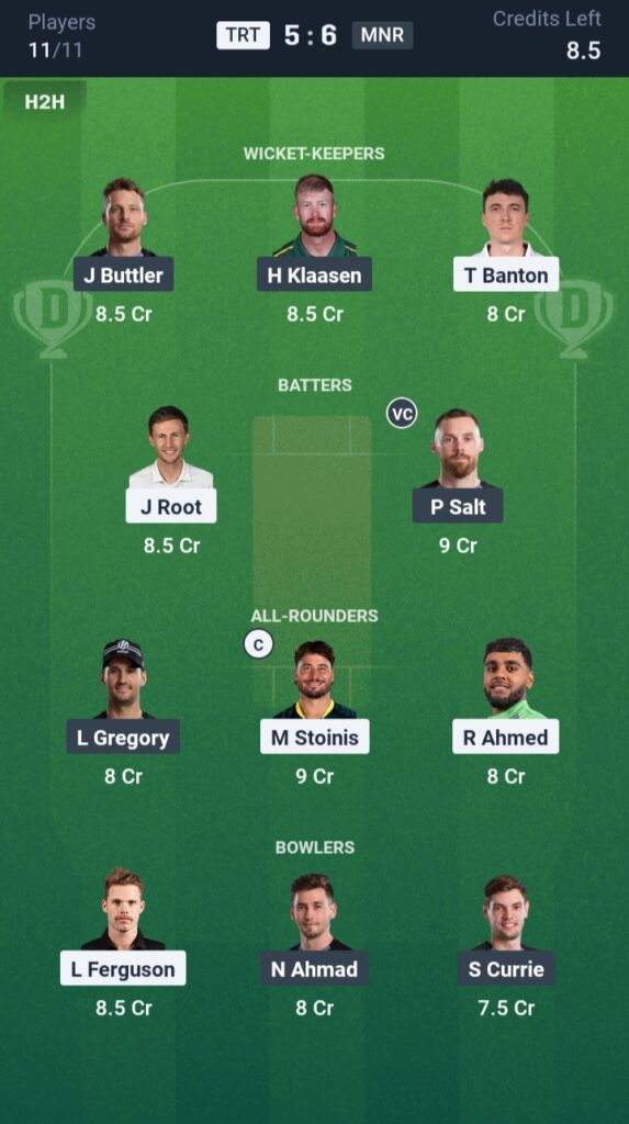 TRT vs MNR Dream11