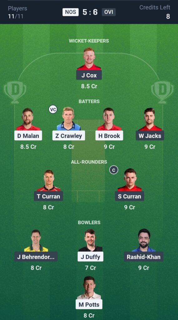 NOS vs OVI Dream11