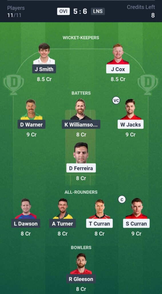 OVI vs LNS Dream11