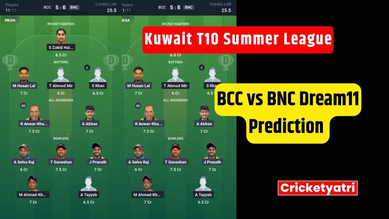 BCC vs BNC Dream11