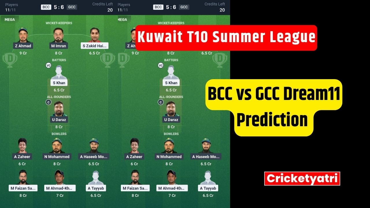 BCC vs GCC Dream11