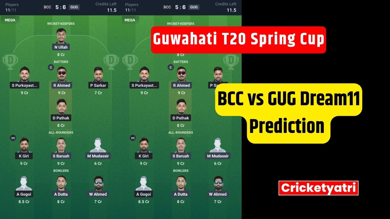 BCC vs GUG Dream11
