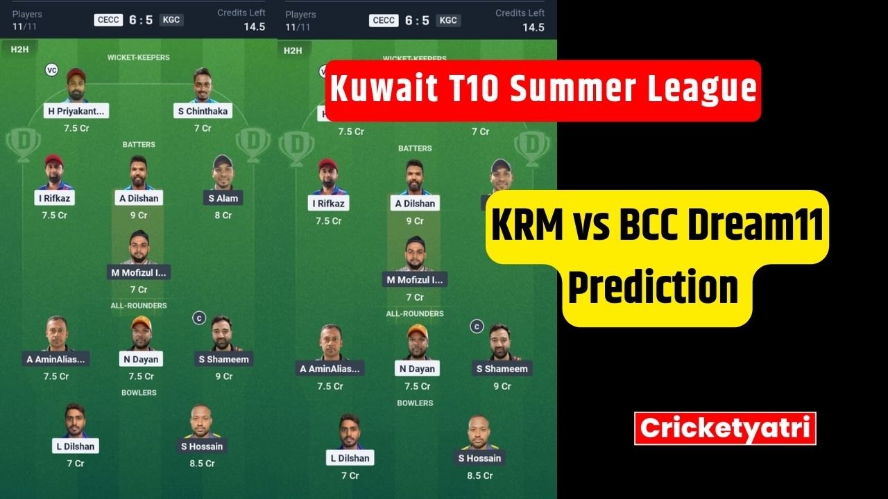 KRM vs BCC Dream11