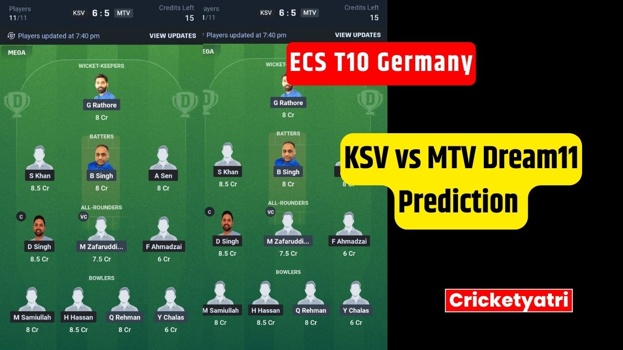 KSV vs MTV Dream11