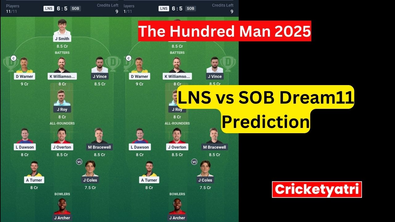LNS vs SOB Dream11