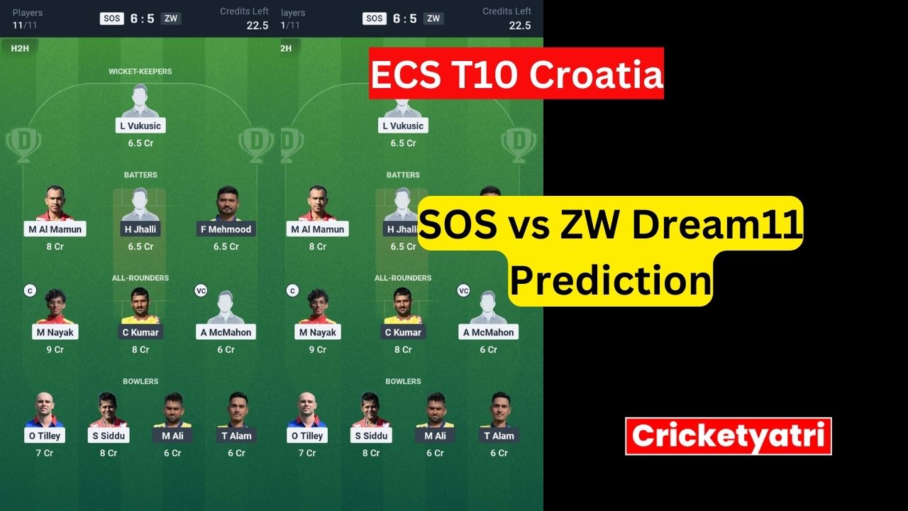 SOS vs ZW Dream11