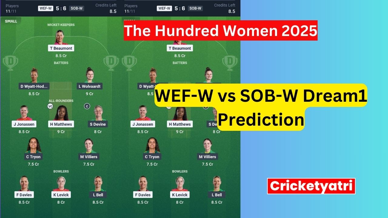 WEF-W vs SOB-W Dream11