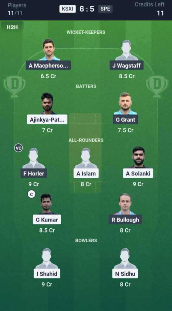 KSXI vs SPE Dream11