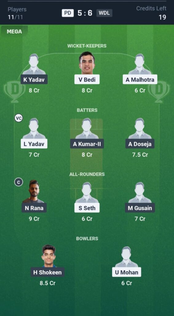 PD vs WDL Dream11