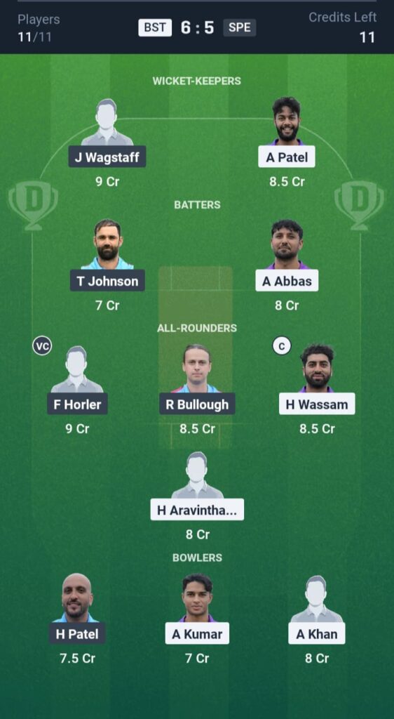 BST vs SPE Dream11
