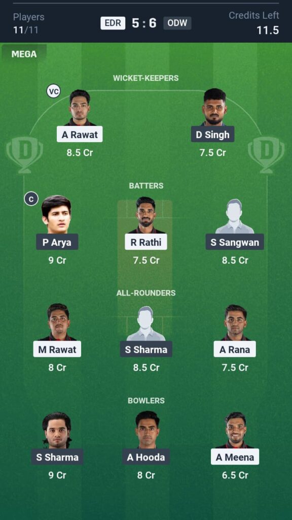 EDR vs ODW Dream11