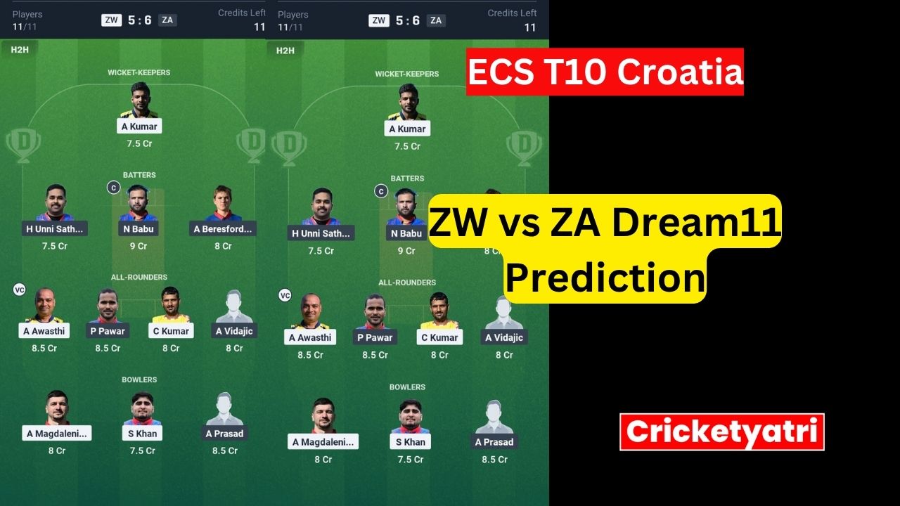 ZW vs ZA Dream11
