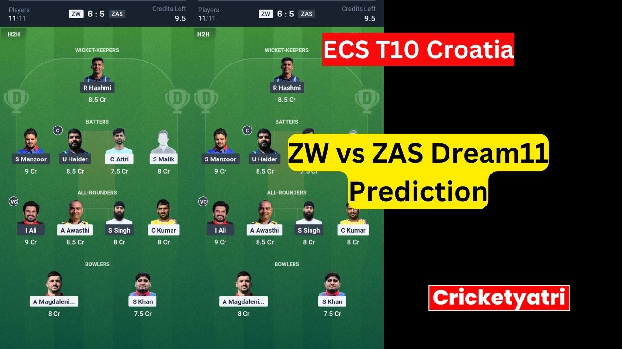 ZW vs ZAS Dream11
