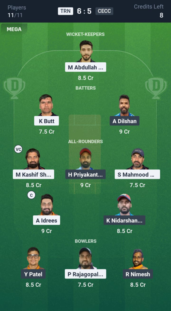 TRN vs CECC Dream11