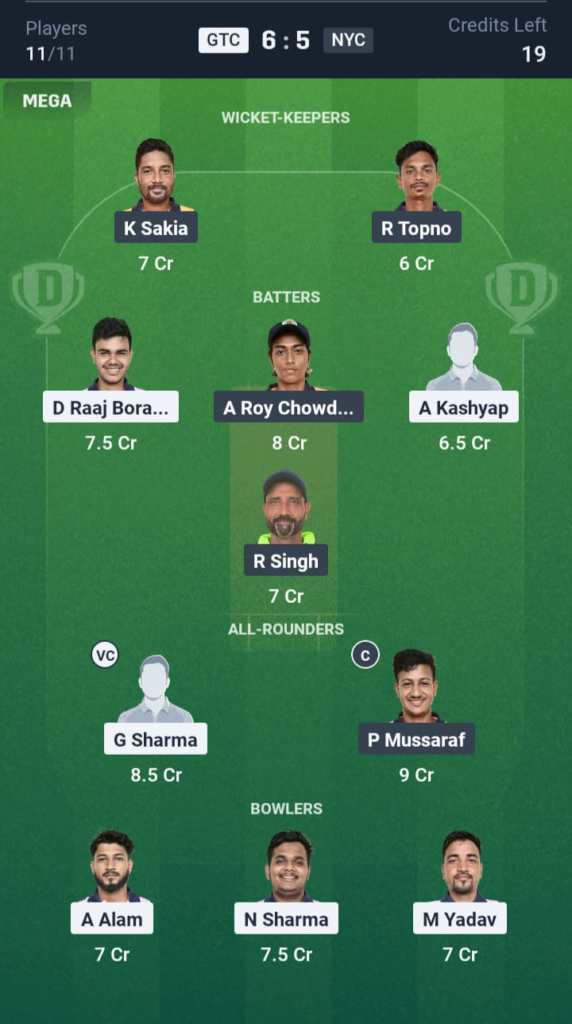 GTC vs NYC Dream11
