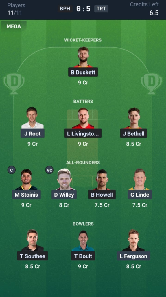 BPH vs TRT Dream11