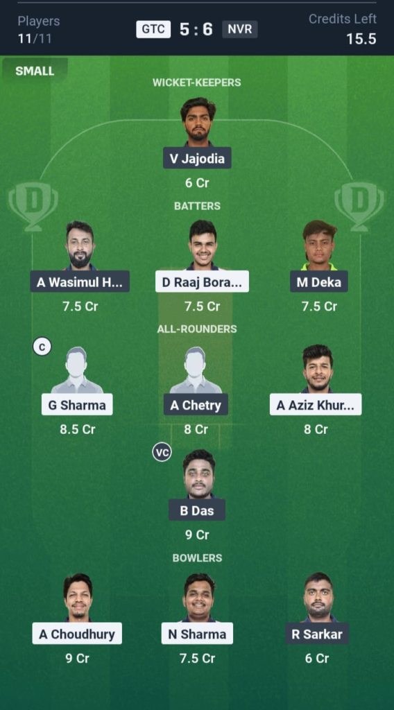 GTC vs NVR Dream11
