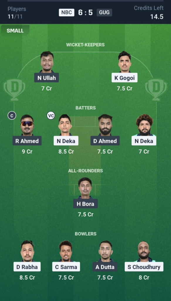 NBC vs GUG Dream11