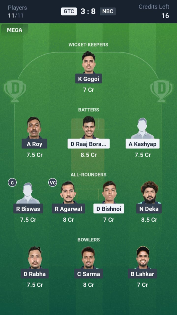 GTC vs NBC Dream11