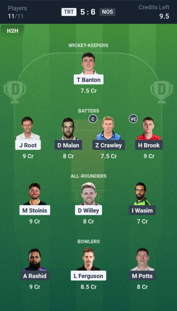 TRT vs NOS Dream11