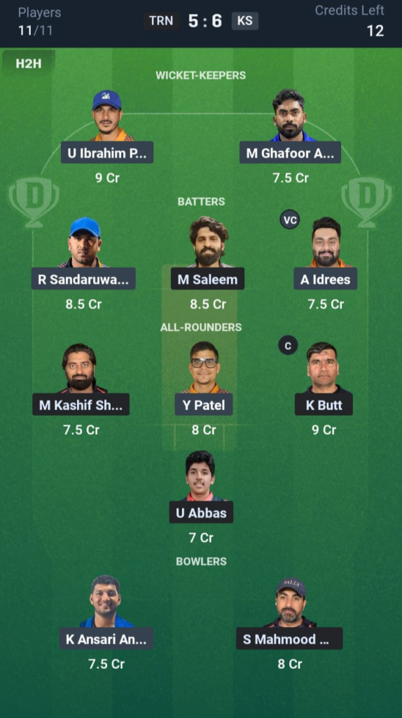 TRN vs KS Dream11