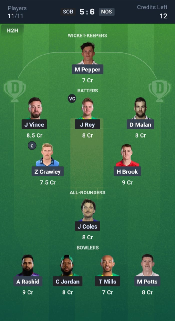 SOB vs NOS Dream11
