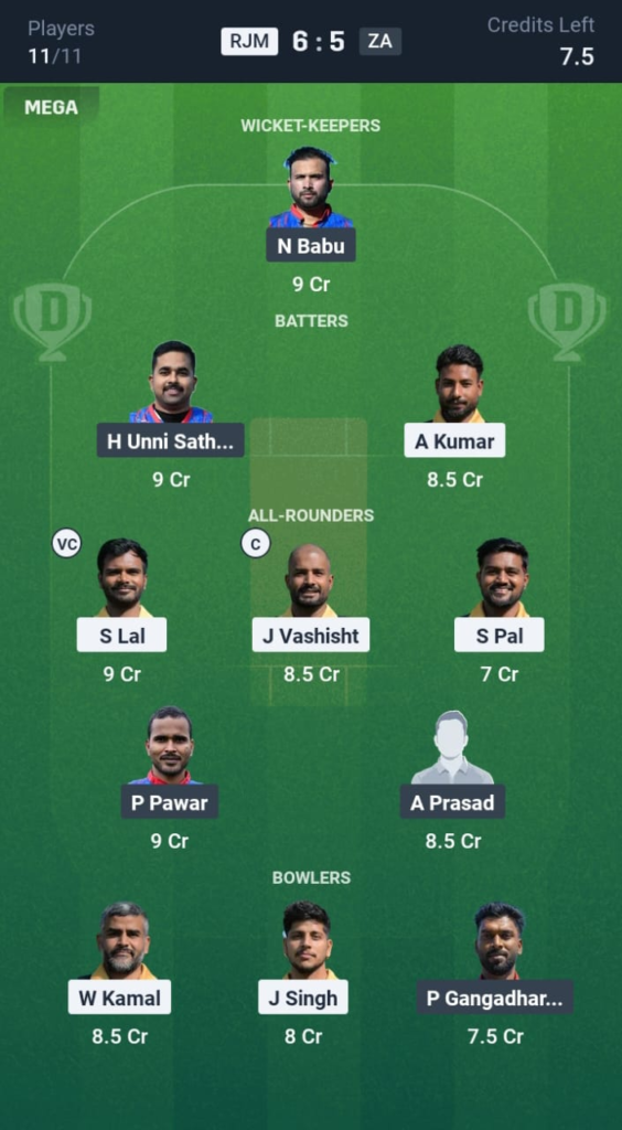 RJM vs ZA Dream11