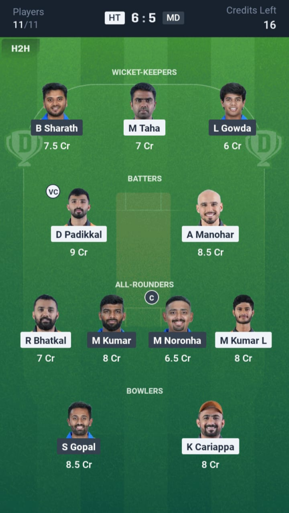 HT vs MD Dream11