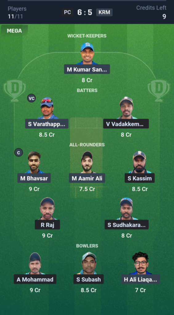 PC vs KRM Dream11