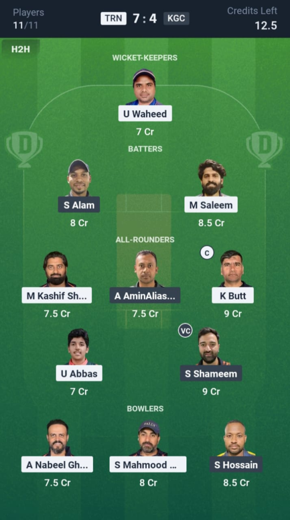 TRN vs KGC Dream11