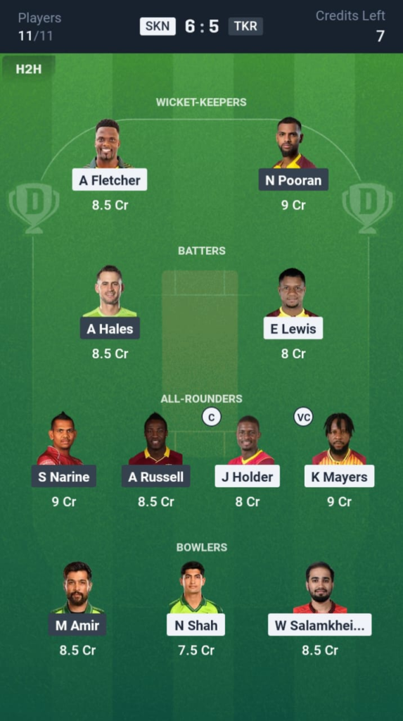 SKN vs TKR Dream11