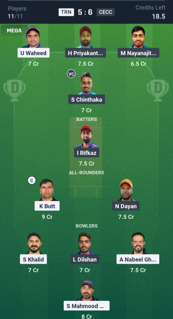TRN vs CECC Dream11